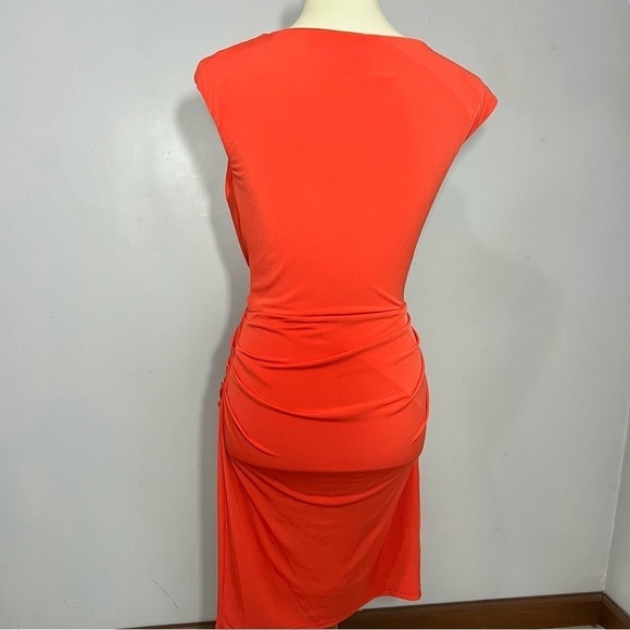 Vintage Baddie Bodycon Dress Fitted Party Going Out Summer Dopamine Orange Vacay - Picture 4 of 11